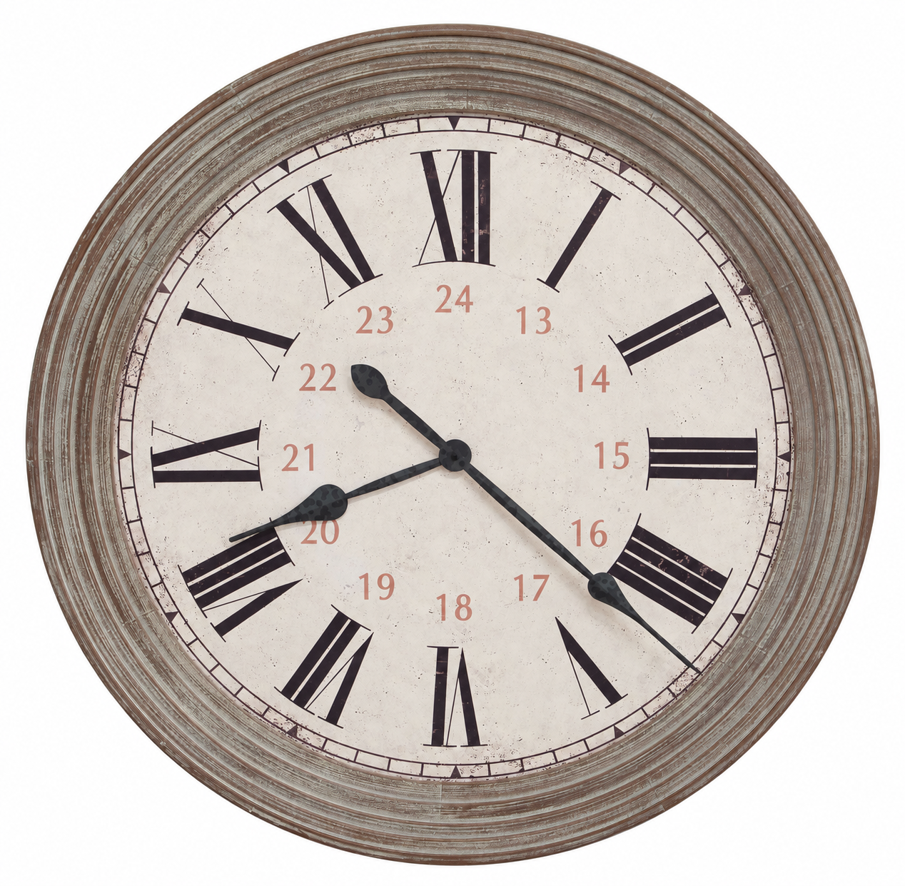 Reclaimed-Wood-Style Wall Clock — view 1